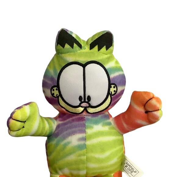 Garfield Tie-Dye Plush Toy 9.5" Colorful Rainbow Striped Stuffed Animal - Picture 2 of 6